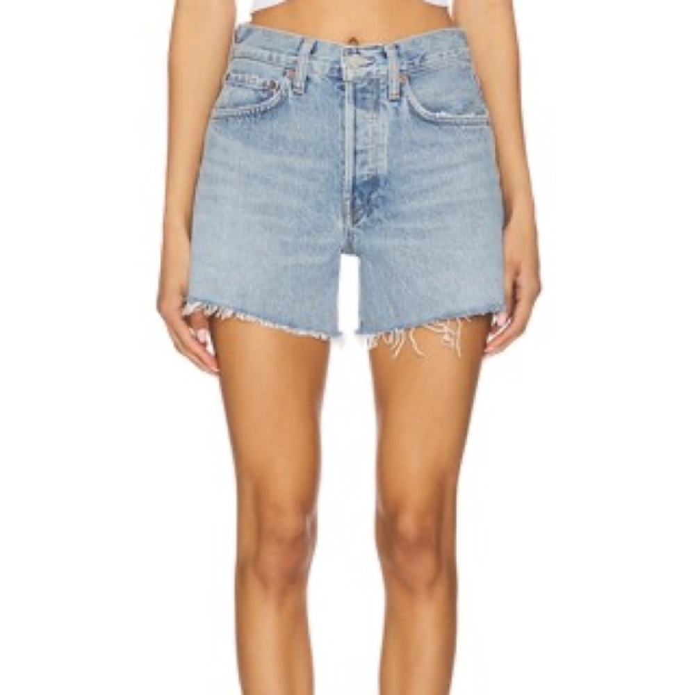 Agolde Light Wash Denim Jean Shorts